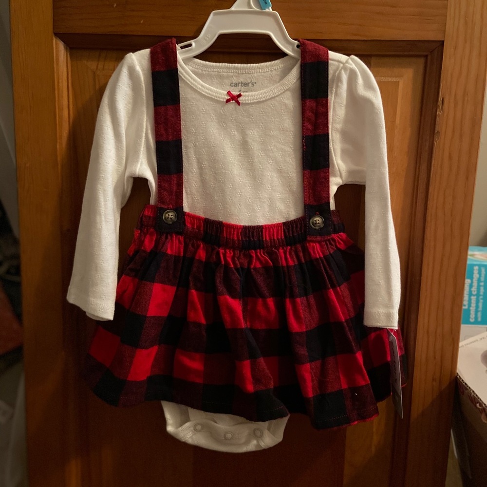 Baby Girl BNWT Buffalo Plaid Suspender Dress